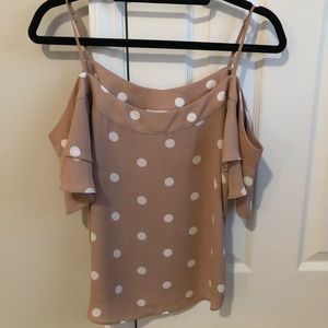 Polka-Dot Cold Shoulder Top